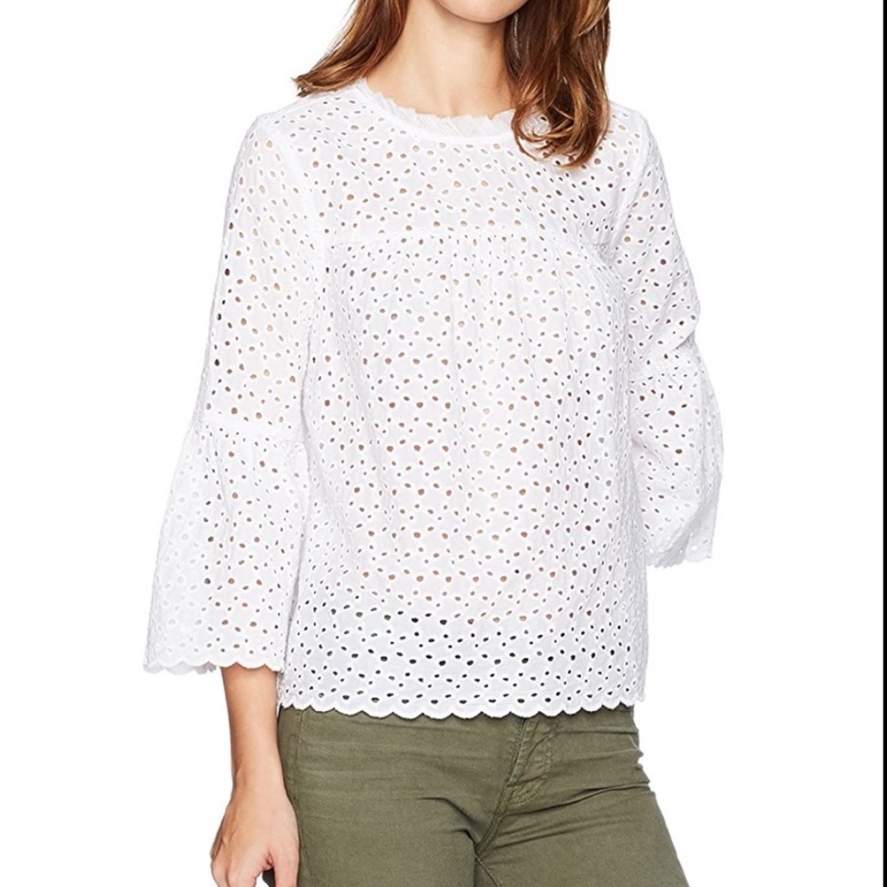 White eyelet top by velvet by Spencer and graham.
